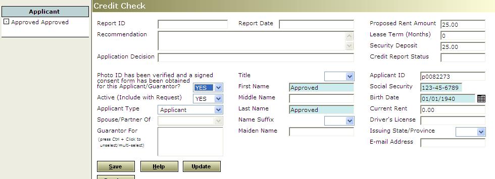 Under Reporting Options select Credit
