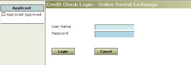 Enter the Online Rental Exchange user name and password and click Login. You will receive the acceptance or denial.
