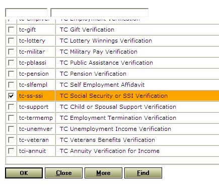 Income Data section of the TIC. Yardi will open the Verification Letter list.