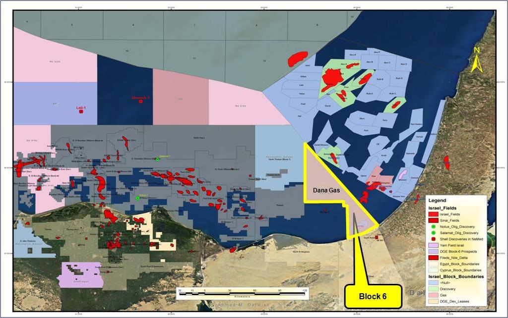 Block 6 North El Arish Offshore Opportunity Awarded :April 2013 Area : 2980 sq km Governmental ratification received in 2014