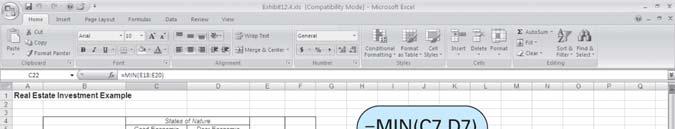 Decision Making without Probabilities Solution with Excel