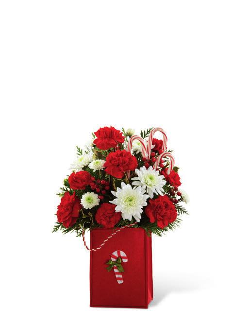 STANDARD Approx. 15"h x 11"w (38h x 28w cm) DELUXE Approx. 16"h x 12"w (41h x 30w cm) PREMIUM Approx. 17"h x 13"w (43h x 33w cm) 12-C2 The FTD Holiday Cheer Bouquet This is a three-sided arrangement.