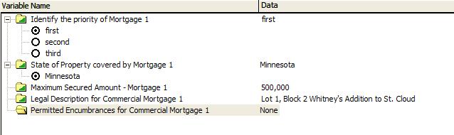 Data Fill-in: Mortgages 1. Click the Mortgages icon to display options. 2. Choose and enter appropriate options in the Mortgage 1 folder and Tax Return Due Date subfolder.