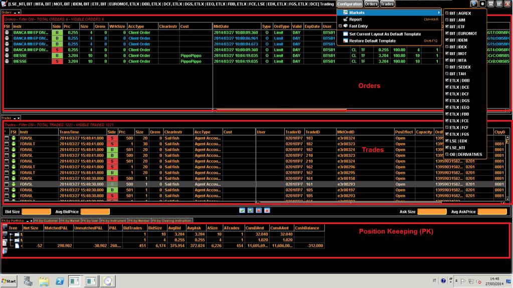 5 TRADING MANAGER WINDOW The Trading Manager window allows to perform all trading operations.