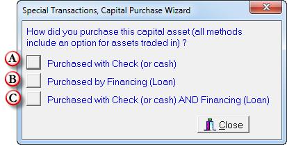 information for the various scenarios such as cash purchase, trading existing equipment and financing options.