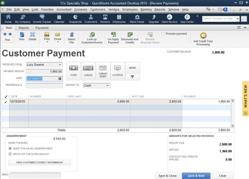 b. For sales on account: Select Create Invoices from the Customers menu. In the Customer field, select a customer from the drop-down list. Enter/select a date in the Date field.