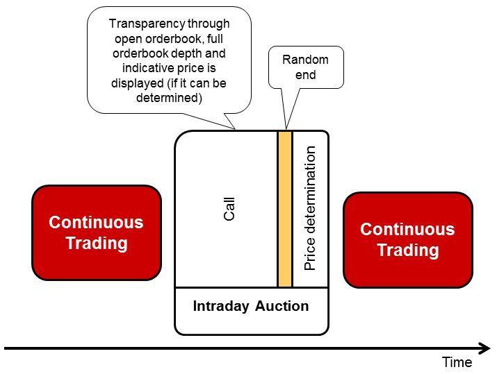 7.3.1.3. Intraday Auction An intraday auction interrupts continuous trading.