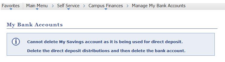 In order to un-enroll the account from direct deposit, the action required will be based on whether or not a student has an alternate account set