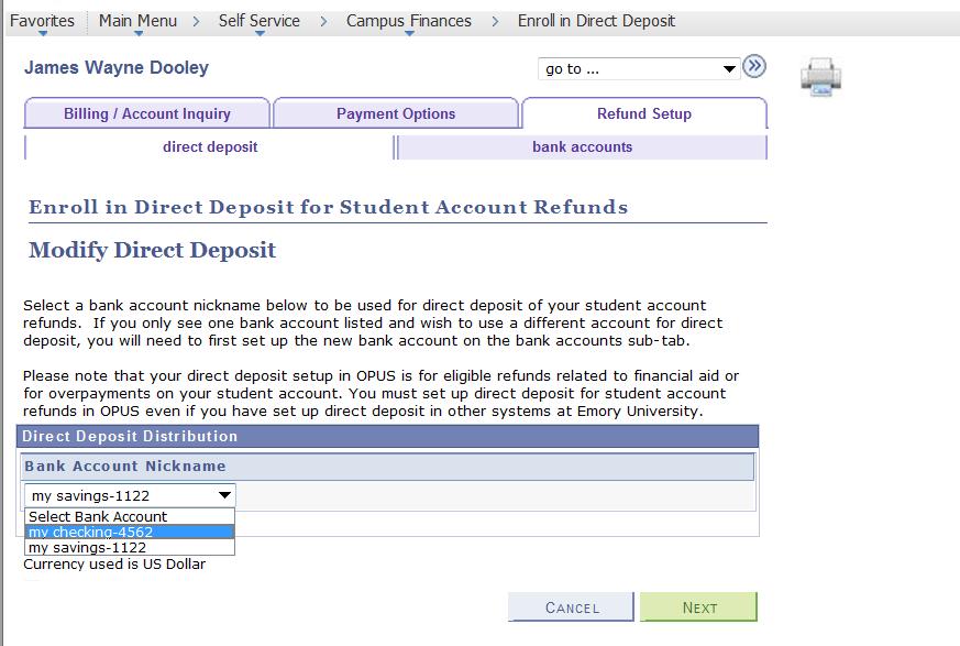 After the direct deposit enrollment has been switched to the new account, the previous account can then