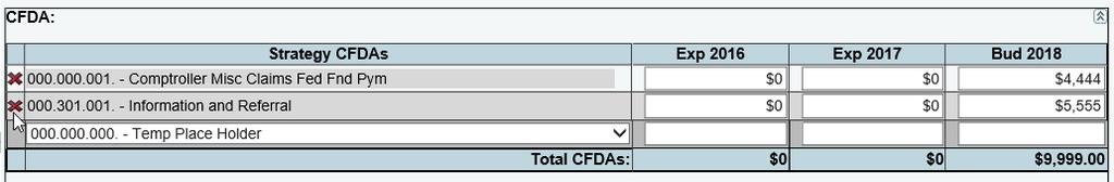 Revising CFDA Data Click the magnifying glass next to the federally funded MOF to update the CFDA entries for the corresponding MOF.