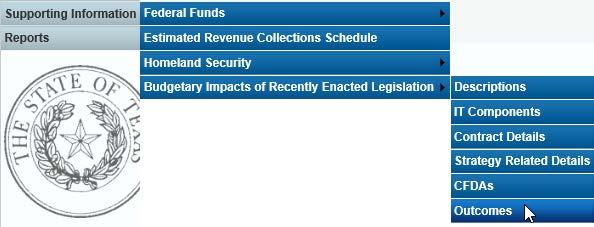 Click the Supporting Information Budgetary Impacts of Recently Enacted Legislation Outcomes menu/submenus, as