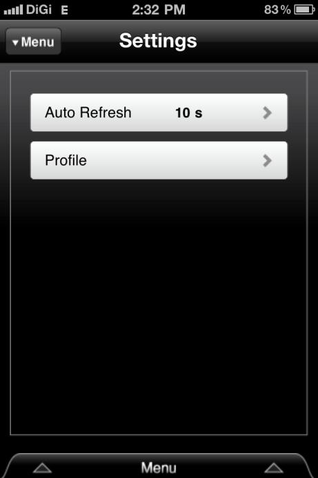 View Profile function in AIBB 1. From the AIBB Mobile Trading Menu, select Settings.