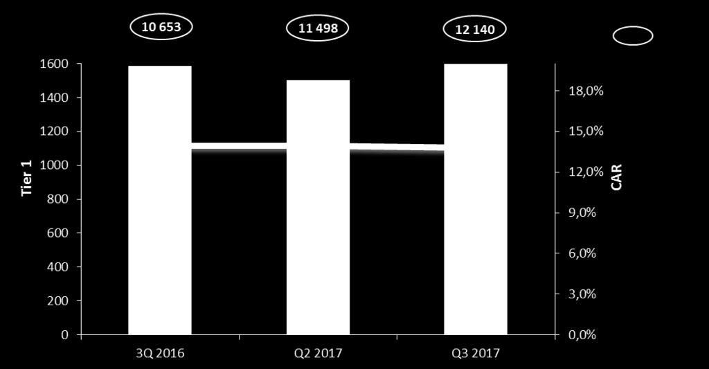 2017 CAR 13,4% 14,0% TIER 1 11,7% 12,1% CAR 13,8% 14,0% TIER 1 12,1% 12,0% Average maturity period of loan portfoliio: 54