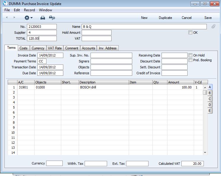 Create Non Order Invoice Section 2.1 Ensure you select CC in the Payment Term field.