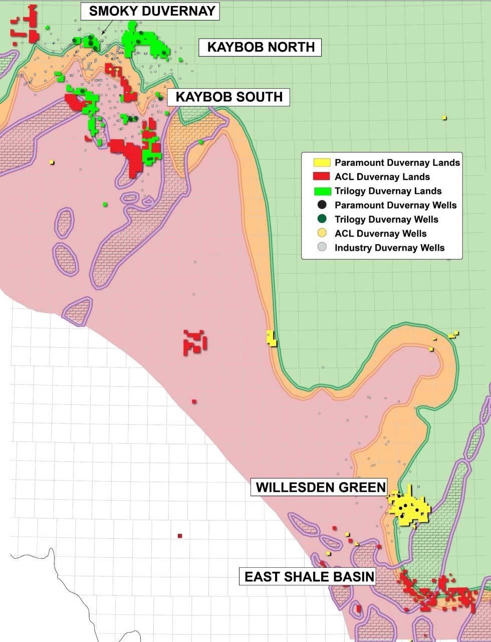 The Duvernay Portfolio (1) Highlights: ~230,000 net acres of Duvernay Plays ~136,000 acres in Kaybob where the Duvernay is being developed commercially by a number of operators Kaybob South Duvernay