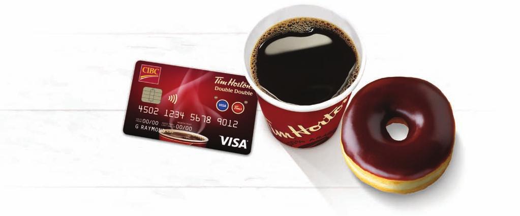 Welcome TO YOUR CARD The CIBC Tim Hortons Double Double Visa * Card will instantly get you more from Tim Hortons every time you use it. It s really that simple.