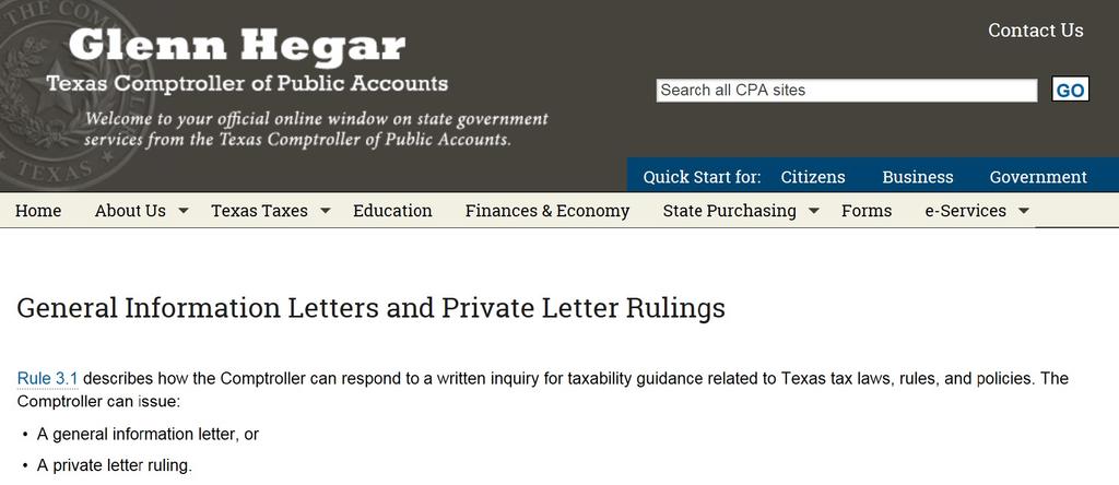 General and Private Letter Rulings
