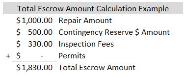 MAXIMUM ESCROW AMOUNT How it is determined? Total repair cost escrowed may include all of the following and may not exceed 10% of the final loan amount.