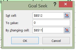 To find the i such that PW = 0, we use the Goal Sick in Excel: DATA What-If Analysis Goal Seek Set PW equals to zero by changing i,
