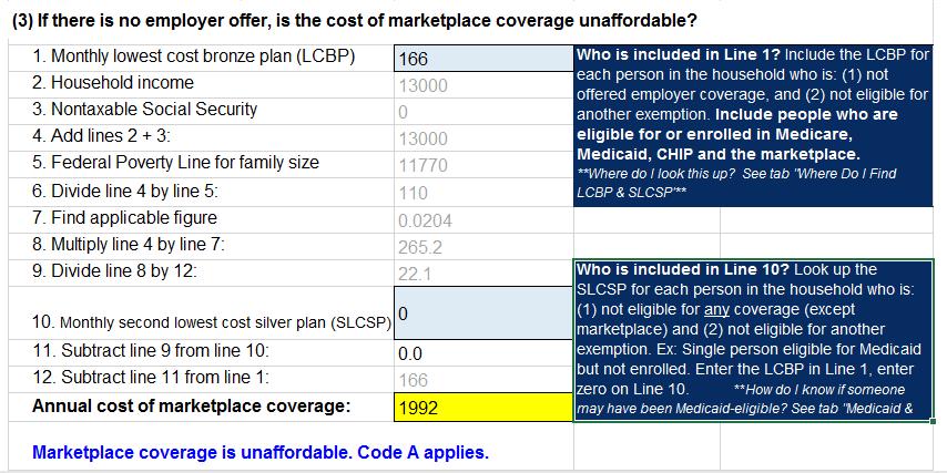 Example 3: Marketplace Affordability 46 Summer is single with no dependents. She lived in Los Angeles, CA (90017) all year.