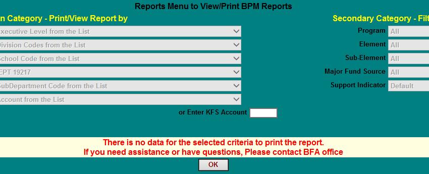 REPORT DESCRIPTIONS BPM FTE > 1 REPORT DESCRIPTIONS