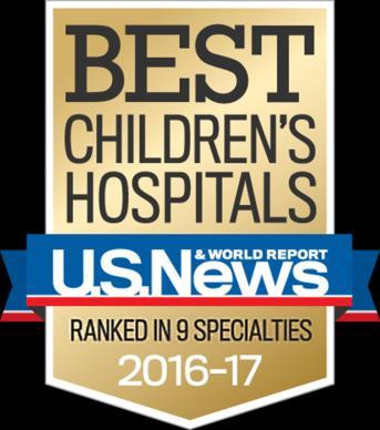 The following table summarizes the Clinic s national rankings by pediatric specialty: 2016-17 U.S. NEWS & WORLD REPORT RANKINGS Pediatric Ranking by Specialty Gastroenterology & GI Surgery.