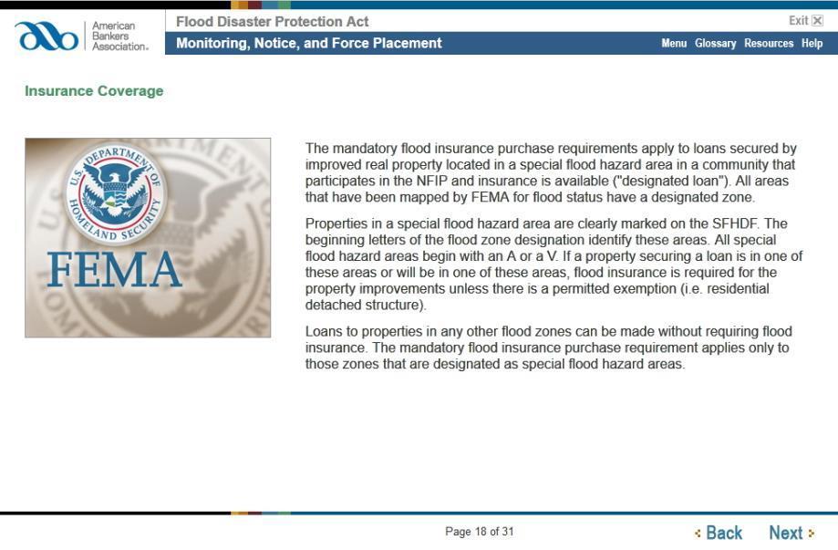 Monitoring, Notice, and Force Placement Introduction The mandatory flood insurance purchase requirements apply to loans secured by improved real property located in a special flood hazard area in a