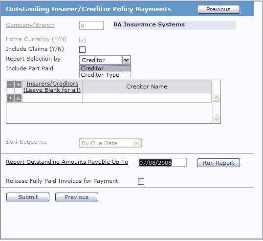Automatic Hold/Release Click on the highlighted field -. This option allows you to produce reports and automatically release items for payment based on these reports.
