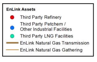 3 million bbl/d Third-Party Petchem & Industrial Facility consumption in Louisiana is ~3 bcf/d Third-Party LNG Facility capacity in Louisiana is expected to be ~2.