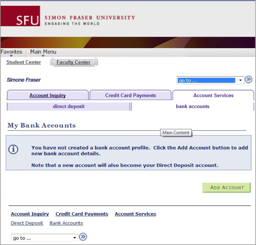 Step 2: Setup Bank Account Profile Click the green button, Add