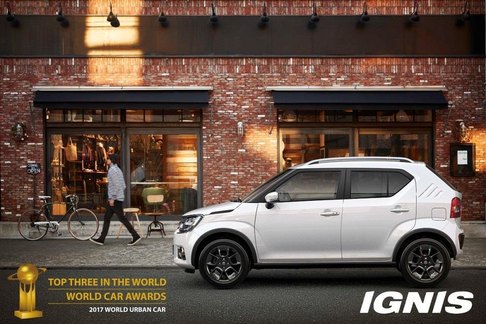 World Car Awards (WCA) Page18 TOP 3 IN THE WORLD in the 2017 World Urban Car Suzuki Ignis was selected as TOP 3 IN THE WORLD in the 2017 World Urban Car among