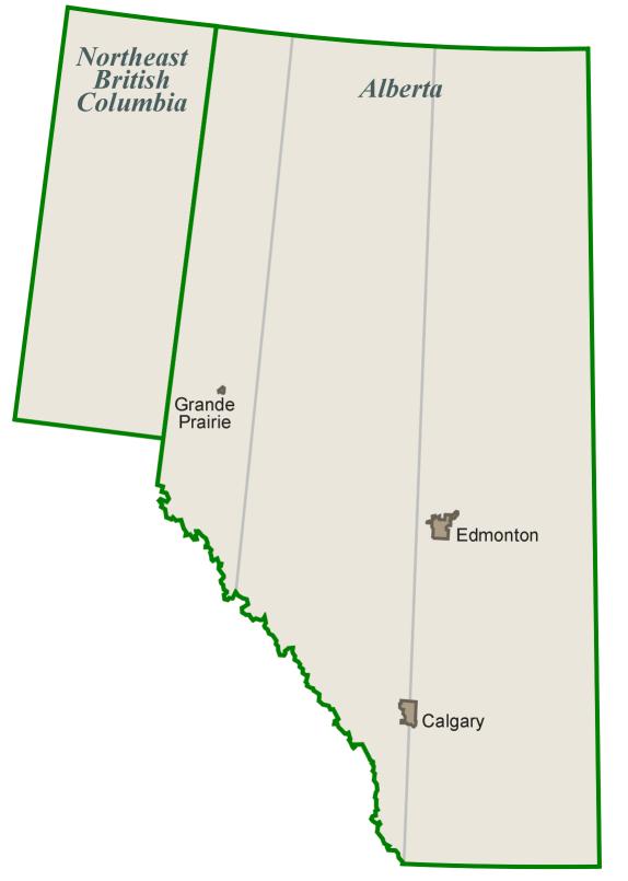 Core Areas 13 Inga / Fireweed / Stoddart Grande Prairie Karr Grande Cache Grande Prairie ( includes Pouce Coupe, Progress, Spirit