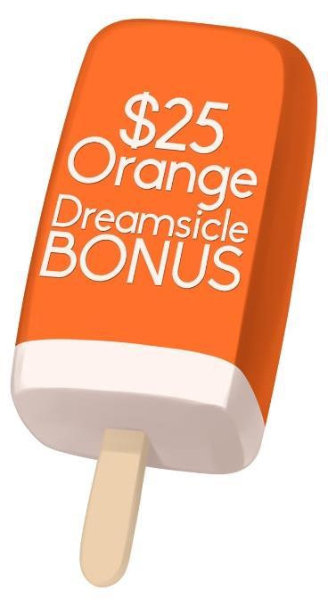 Orange Dreamsicle Bonus Color Happy wants to reward you for fast coloring!