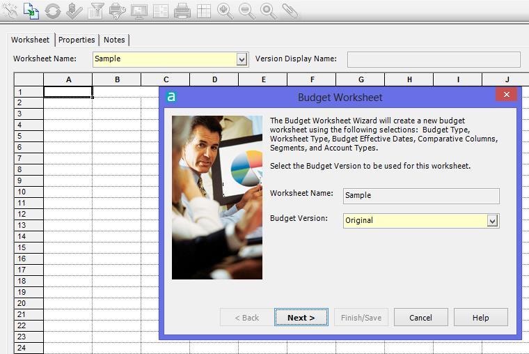 Note: Give your worksheet a meaning name such as: YRsource (1314HUD) Budget Version: Select a budget version from the drop-down list.