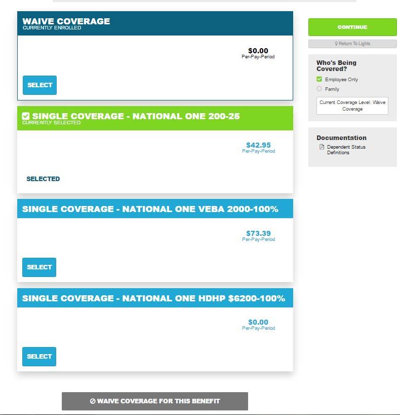 the Who Is Being Covered box on the right. Then select the plan you want to enroll in.