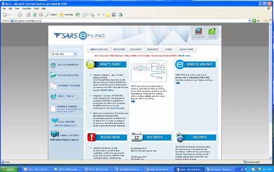 2. DETAILED PROCEDURES (SUBMIT RFR1 VIA efiling) 2.1. LOGON TO THE efiling WEBSITE Step 1 Navigate to www.sarsefiling.co.