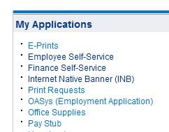 Click on Finance Self Service in the My