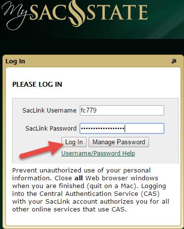 How To Log Onto The My Sac State Student Center Step