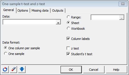 Use this tool to compare the mean of a normally-distributed sample with a given value. Two parametric tests are possible.