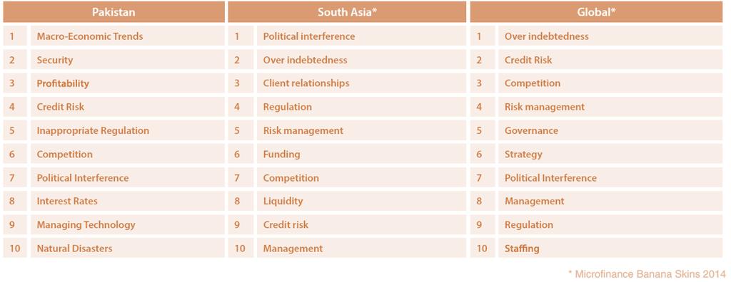 An interesting observation when comparing the top ten risk factors across Pakistan, South Asia, and Global data, is that the risks due to natural disasters have been ranked among the top ten risks