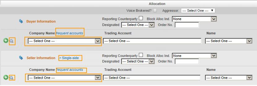 Non-Swap transactions: a. Select a Designated party from the list. b. Specify the Order Number. Swap transactions: a. If appropriate, select Reporting Counterparty. b. Select a Block Trade Allocation Indicator from the list.