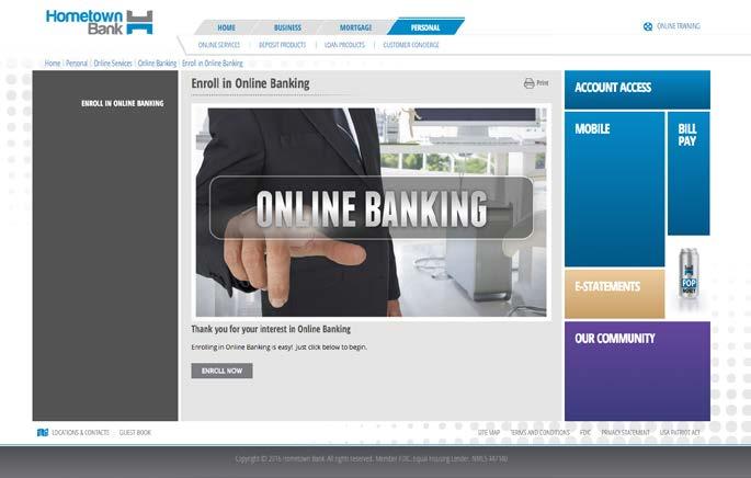 Electronic Banking Click on Enroll