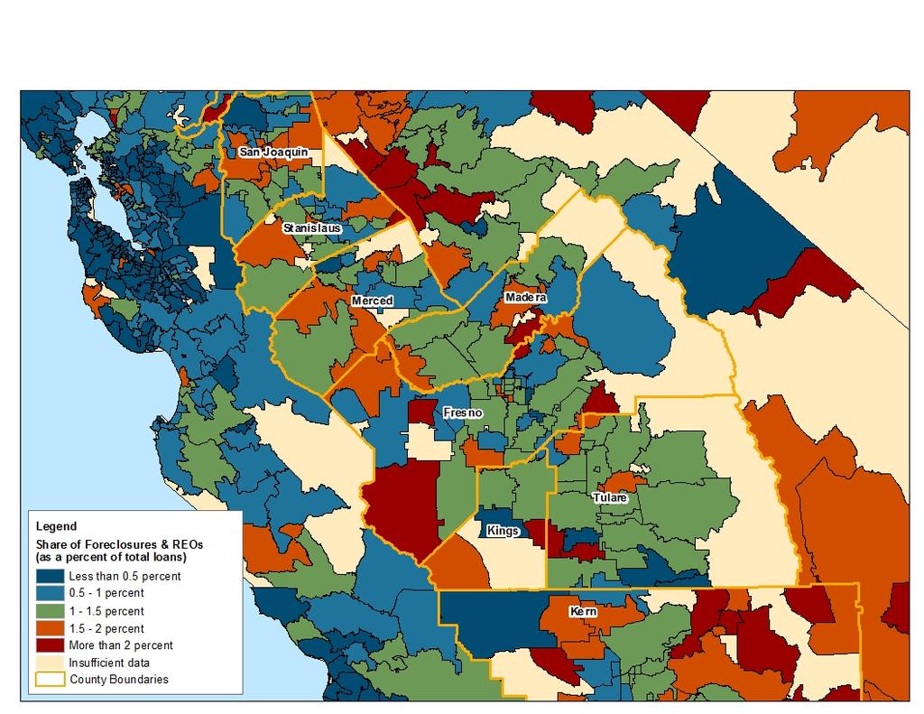 Central California Data Maps Areas Affected by Concentrated Foreclosures May