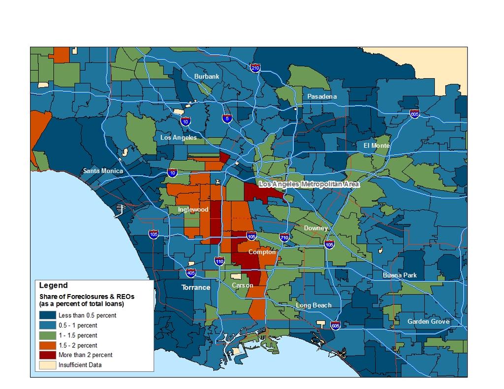 LA Metro Data Maps Areas Affected by Concentrated Foreclosures May 2014