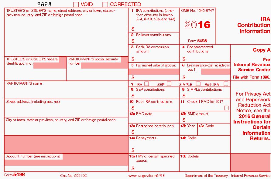 IRS Procedures Form 5498 (box 11) - Not Required And Not to be Checked RMD