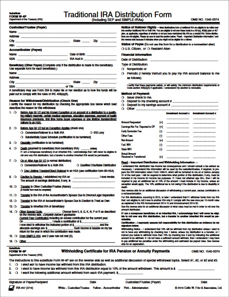 Inherited IRAs for Non-Spouse Beneficiaries CWF s Form # 57 Distribution Form: Put a