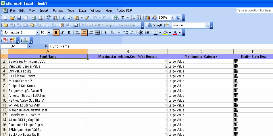 Exporting the Current View All data columns currently displayed in Research View will be exported to Excel.