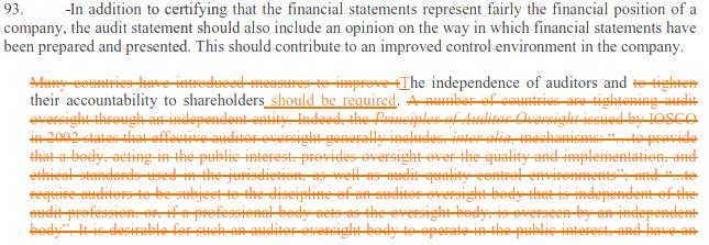 The Principle should also reinforce in here the importance of of the adoption of the conceptual framework of the Integrated Reporting (<IR>), since leaving it just is paragraph 77 may give the