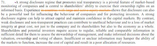IBGC comment/suggestion: Disclosure is also a strong mechanism to protect stakeholders and society as a whole.