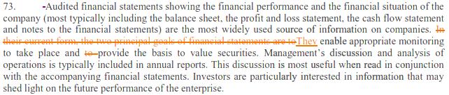behaviour of companies and for protecting investors and stakeholders.